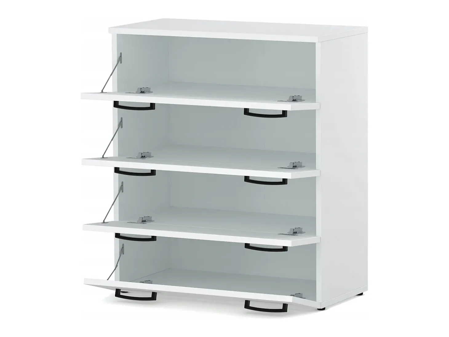 Armario zapatero en blanco 71x82,9x35 cm – mueble de almacenamiento con 4 estantes