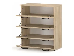 Armario zapatero en roble Sonoma 71x82,9x35 cm – mueble de almacenamiento con 4 estantes