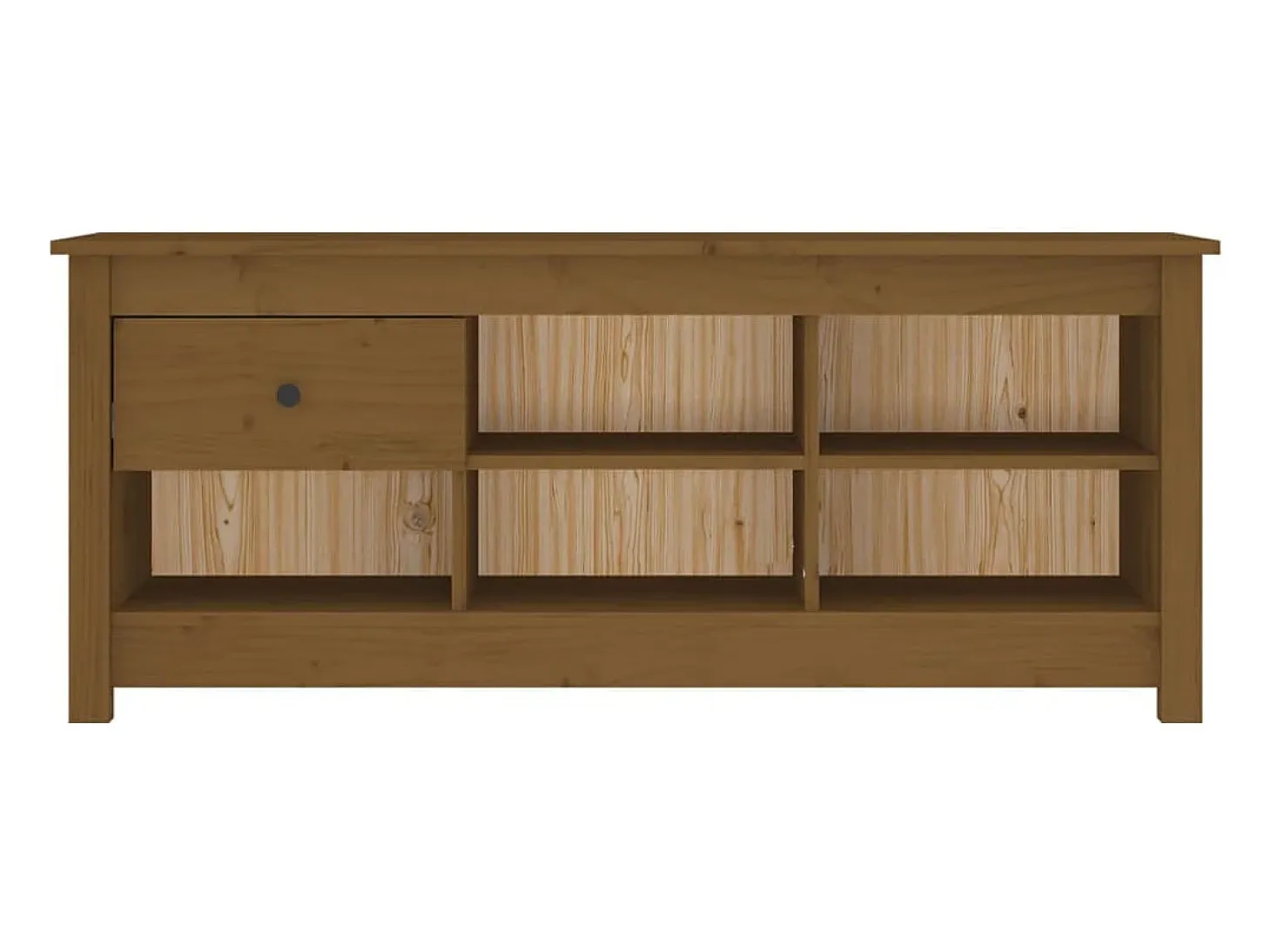 Armario zapatero madera maciza pino marrón miel 110x38x45,5cm ES767097