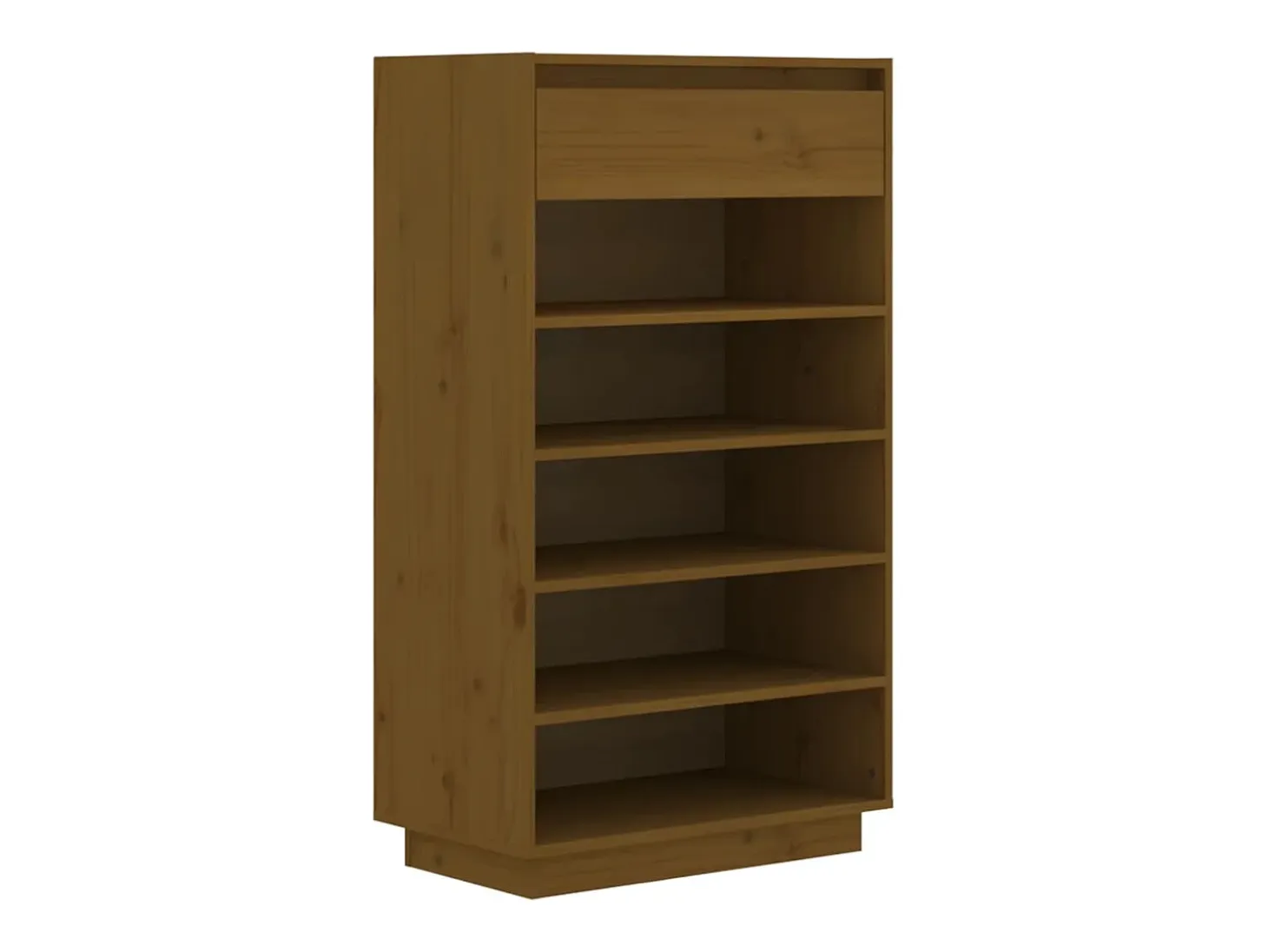 Armario zapatero madera maciza de pino marrón miel 60x34x105 cm ES486040