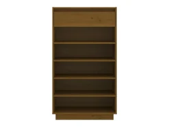 Armario zapatero madera maciza de pino marrón miel 60x34x105 cm ES486040