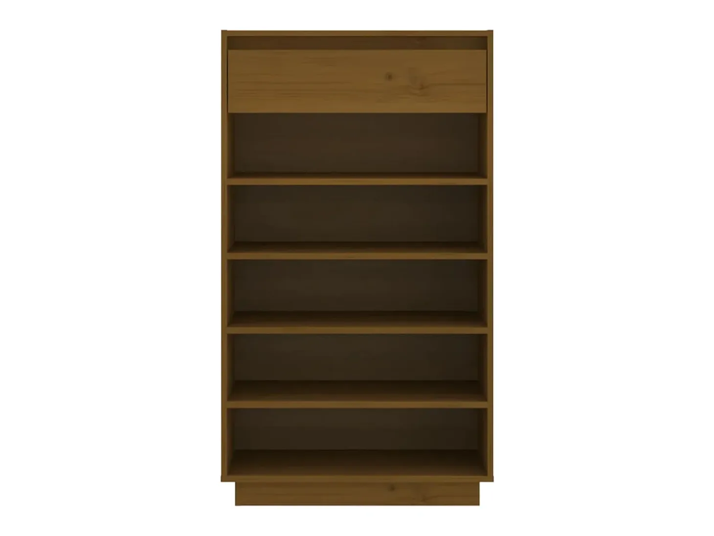 Armario zapatero madera maciza de pino marrón miel 60x34x105 cm ES486040