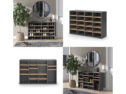 Armario zapatero roble dorado 104x33x65.5 lysander
