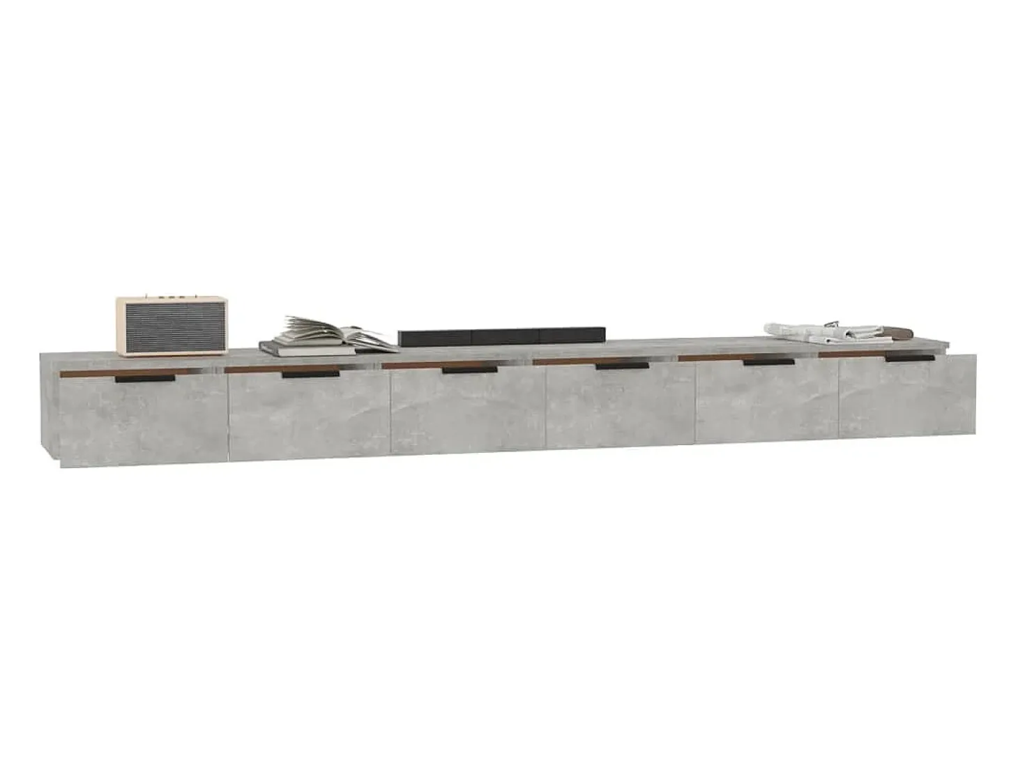 Armarios de pared 2 piezas Gris hormigón 102x30x20cm Madera de ingeniería