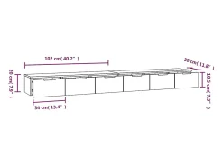 Armarios de pared 2 piezas Gris hormigón 102x30x20cm Madera de ingeniería
