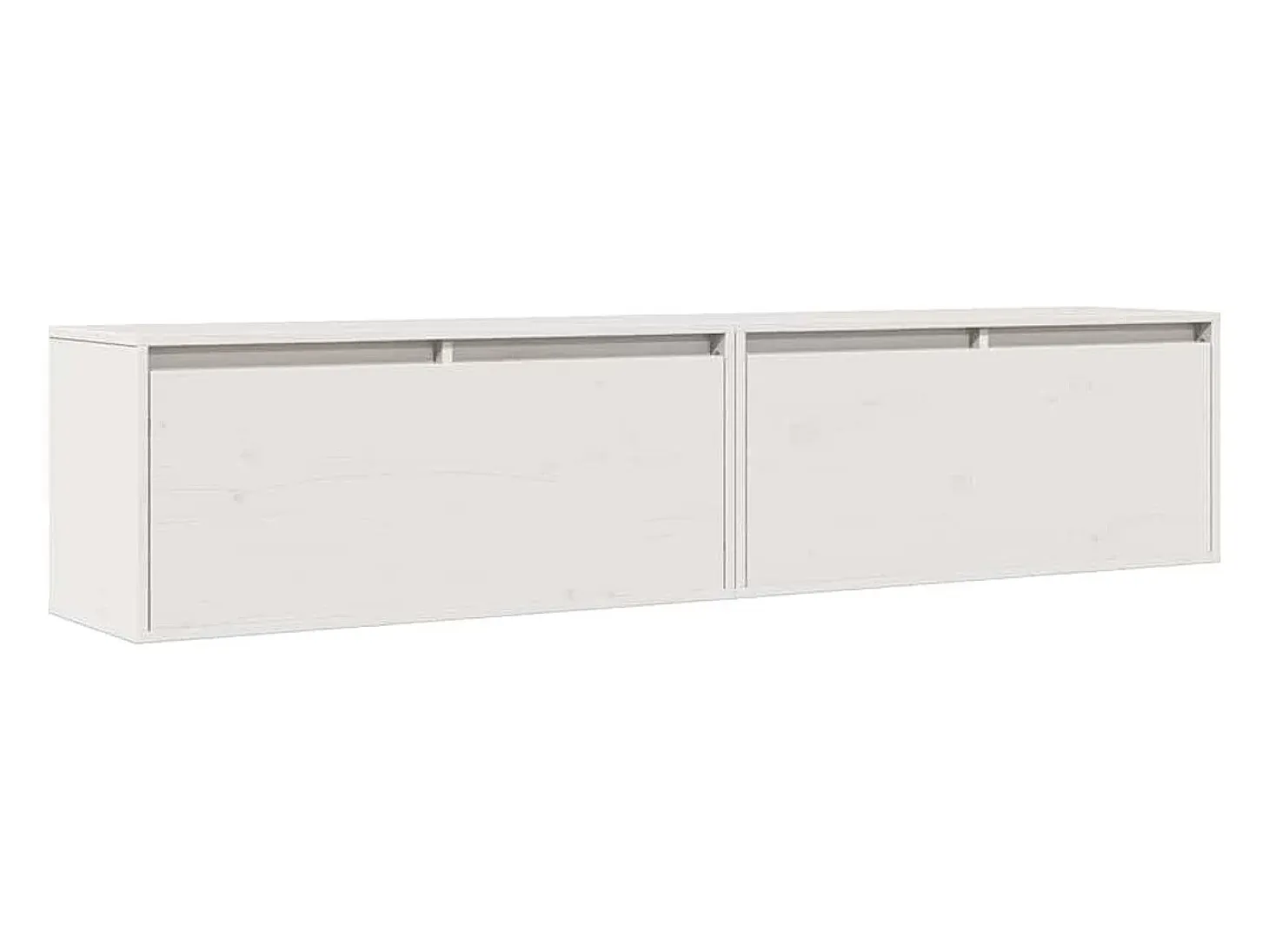 Armarios de pared 2 uds Blanco 80x30x35 cm Madera maciza de pino