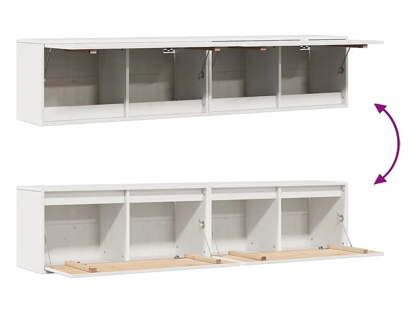 Armarios de pared 2 uds Blanco 80x30x35 cm Madera maciza de pino