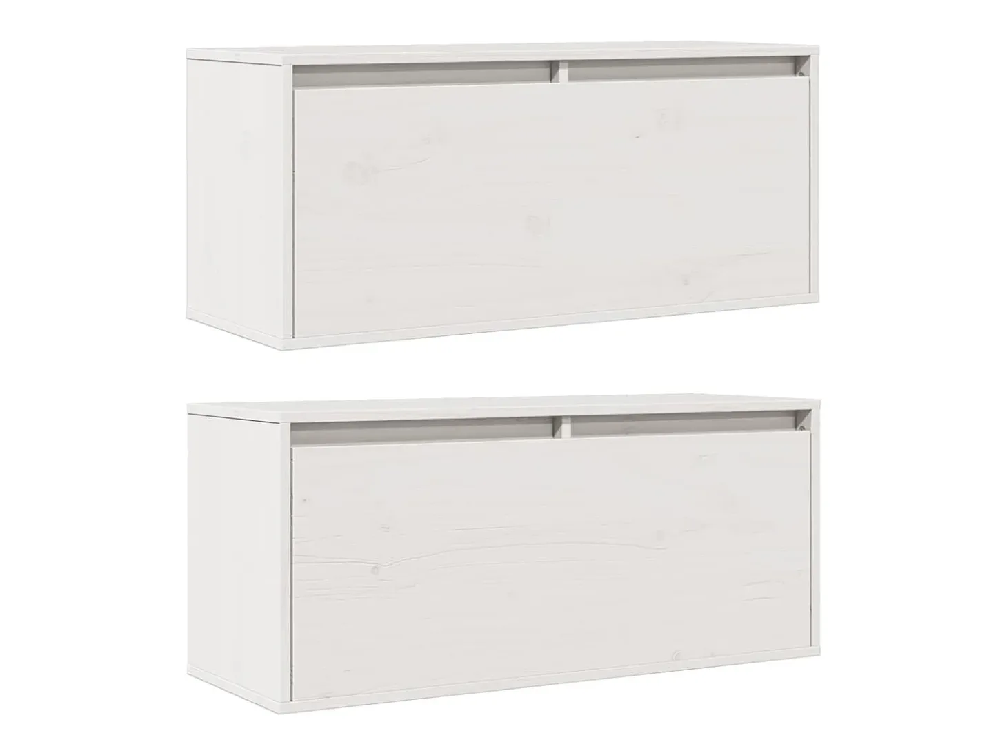 Armarios de pared 2 uds Blanco 80x30x35 cm Madera maciza de pino