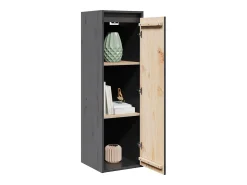 Armarios de pared 2 uds Gris 30x30x100 cm Madera maciza de pino