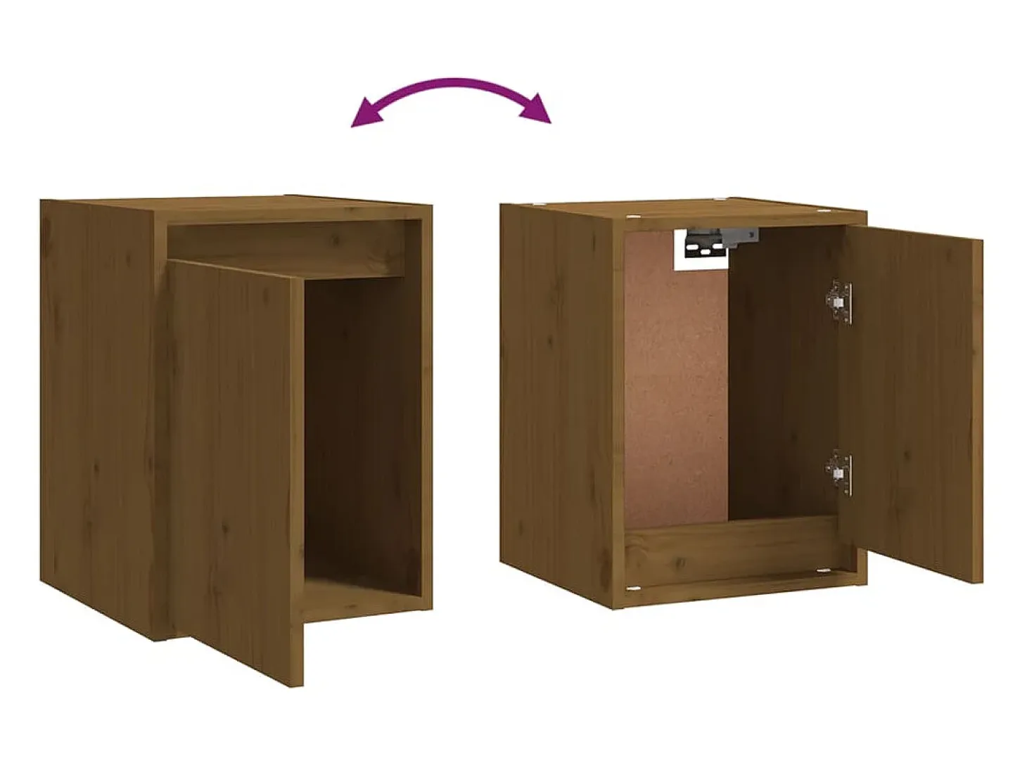Armarios de pared 2 uds Marrón miel 30x30x40 cm Pino macizo