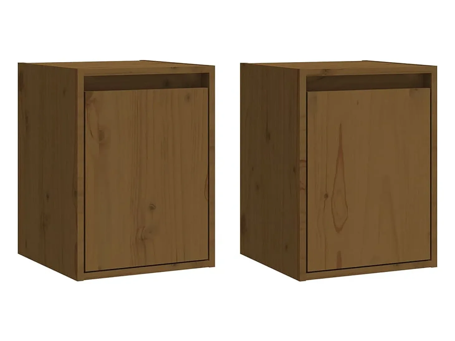 Armarios de pared 2 uds Marrón miel 30x30x40 cm Pino macizo