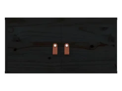 Armarios de pared 2 uds Negro 60x30x30 cm Madera maciza de pino