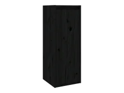 Armarios de pared 2 uds Negro 30x30x80 cm Madera maciza de pino