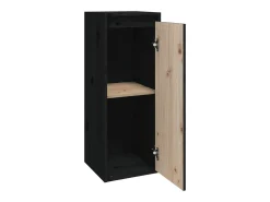 Armarios de pared 2 uds Negro 30x30x80 cm Madera maciza de pino