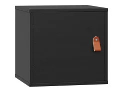 Armarios de pared 2 uds Negro 31,5x30x30 cm Madera maciza de pino