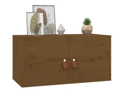 armarios de pared marrón miel 60x30x30cm madera maciza de pino