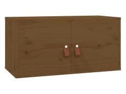 armarios de pared marrón miel 60x30x30cm madera maciza de pino