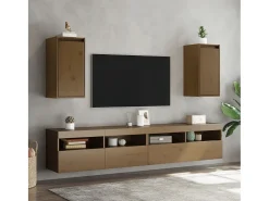 armarios de pared marrón miel de 30 x 30 x 60 cm de madera maciza de pino.