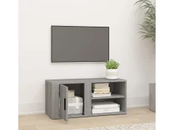 Arnaldo Mueble para TV madera contrachapada gris Sonoma 80x31,5x36 cm