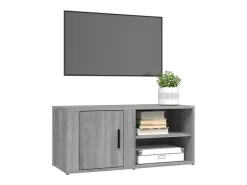 Arnaldo Mueble para TV madera contrachapada gris Sonoma 80x31,5x36 cm