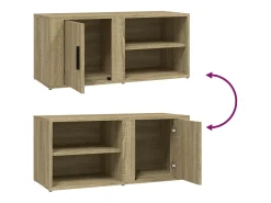 Arnaldo Mueble TV 2 uds madera contrachapada roble Sonoma 80x31,5x36 cm