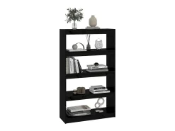 Aruna Estantería/divisor de espacios madera pino negro 80x30x135,5 cm