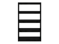 Aruna Estantería/divisor de espacios madera pino negro 80x30x135,5 cm