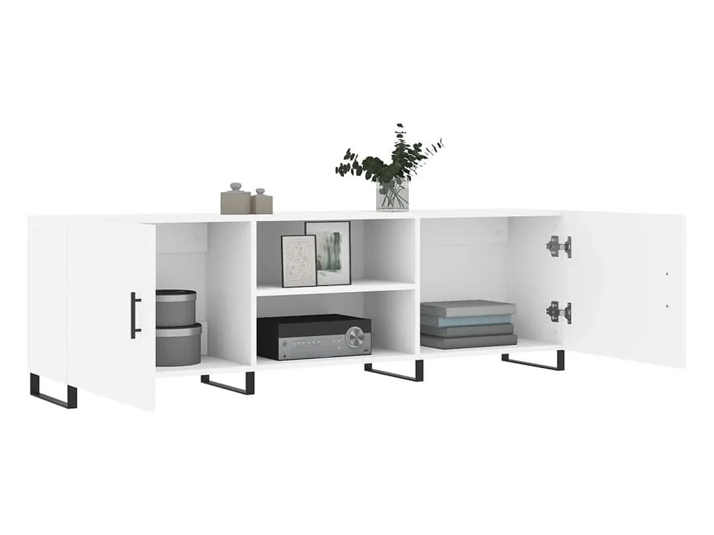 Astrid Helene Mueble para TV madera de ingeniería blanco 150x30x50 cm