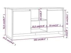 Atkinson Mueble de TV madera contrachapada gris hormigón 102x37,5x52,5cm