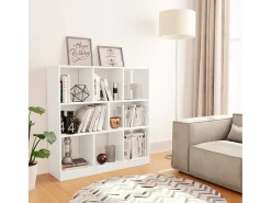Avenra Estantería librería madera contrachapada blanco 97,5x29,5x100cm