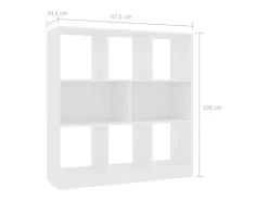 Avenra Estantería librería madera contrachapada blanco 97,5x29,5x100cm