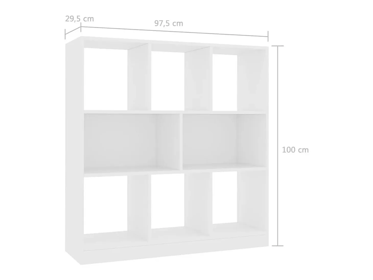 Avenra Estantería librería madera contrachapada blanco 97,5x29,5x100cm