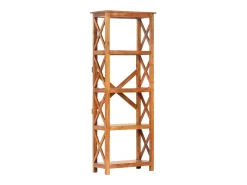 Ayla Estantería de madera maciza de acacia acabado miel 60x30x160 cm
