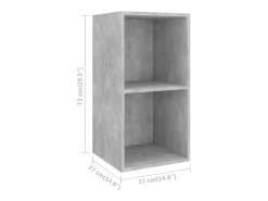 Aymee Mueble de pared de TV madera contrachapada hormigón 37x37x72 cm