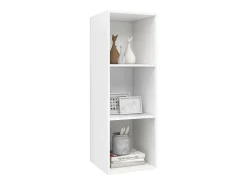 Aymee Mueble de pared para TV madera contrachapada blanco 37x37x107cm