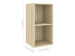 Aymee Mueble de pared para TV madera contrachapada roble 37x37x72 cm