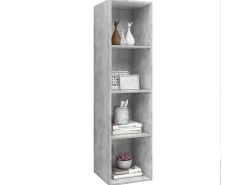 Aymee Mueble TV pared madera contrachapada hormigón 37x37x142,5 cm