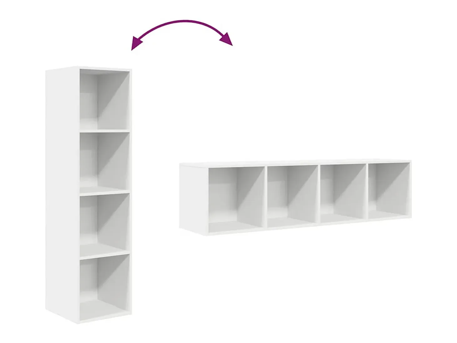 Aymee TV de pared con madera contrachapada blanco 37x37x142,5 cm