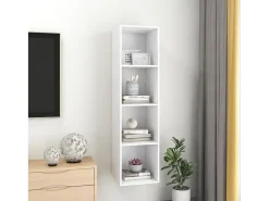 Aymee TV de pared con madera contrachapada blanco 37x37x142,5 cm