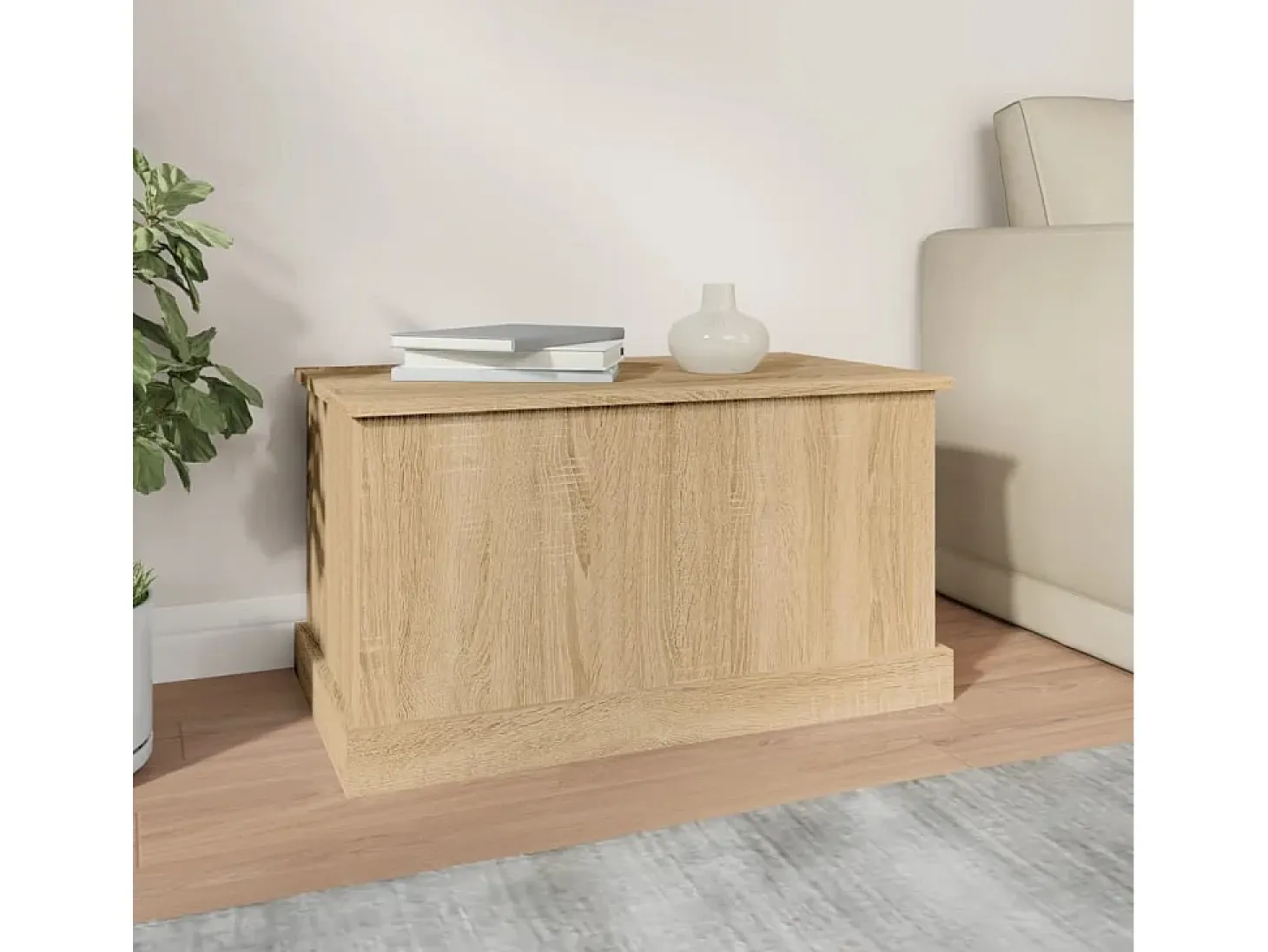 Baúl almacenaje madera contrachapada roble sonoma 70x40x38 cm ES825646