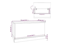 Baúl almacenaje madera contrachapada roble ahumado 70x40x38 cm
