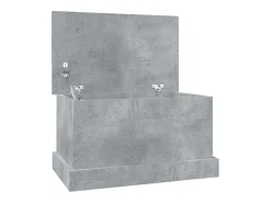 Baúl almacenaje madera contrachapada gris hormigón 50x30x28 cm ES630655