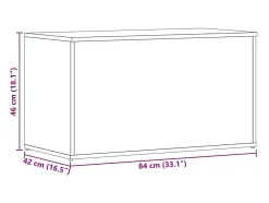 Baúl almacenaje madera contrachapada roble ahumado 84x42x46 cm