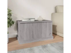 Baúl almacenaje madera contrachapada gris sonoma 70x40x38 cm ES360679