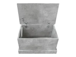 Baúl almacenaje madera contrachapada gris hormigón 50x30x28 cm