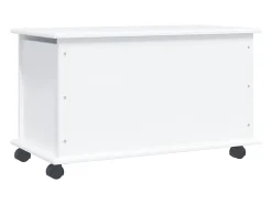 Baúl almacenaje ruedas ALTA madera maciza blanco 73x39,5x44 cm ES313110