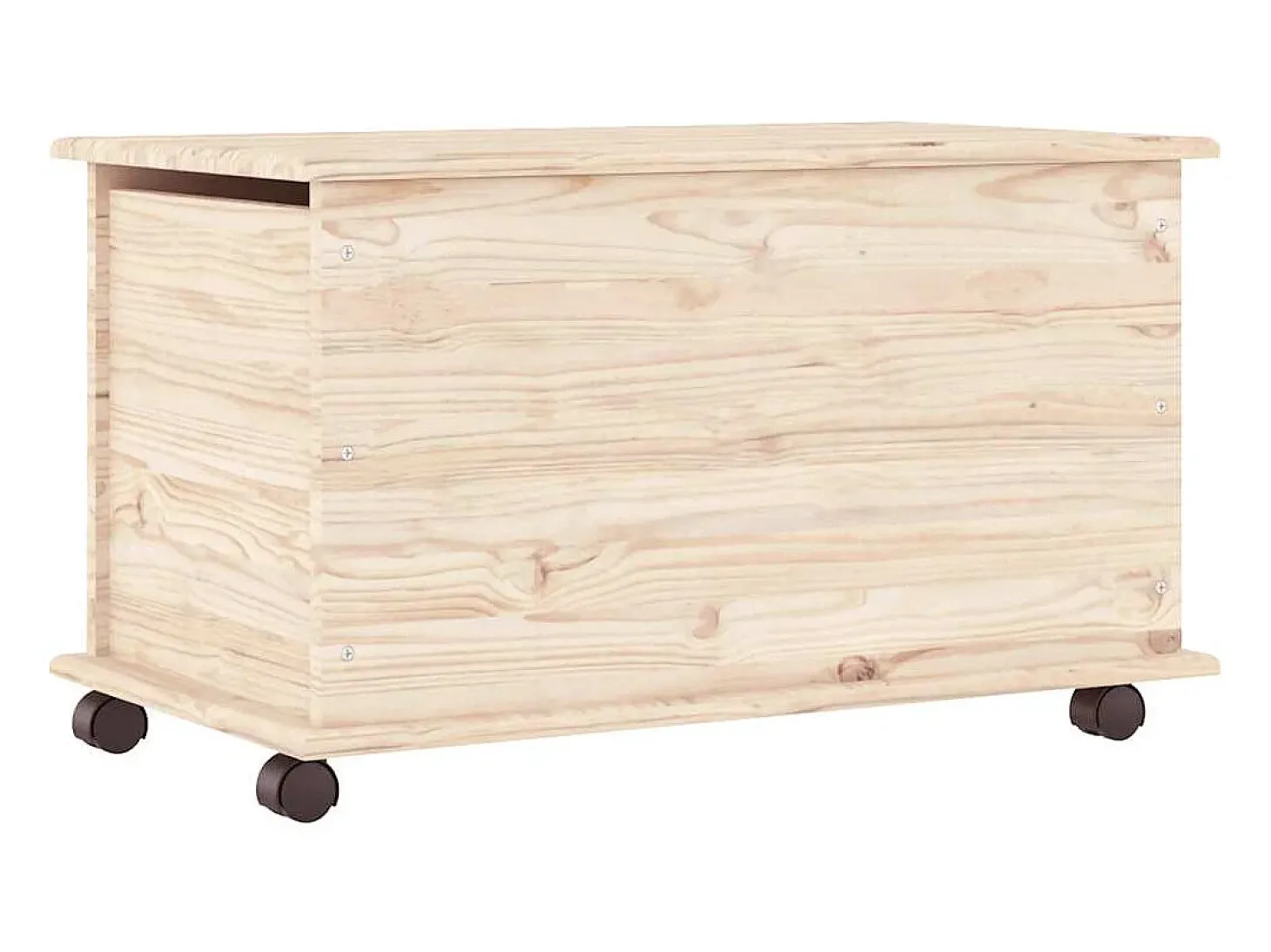 Baúl de almacenaje con ruedas ALTA madera maciza 73x39,5x43 cm