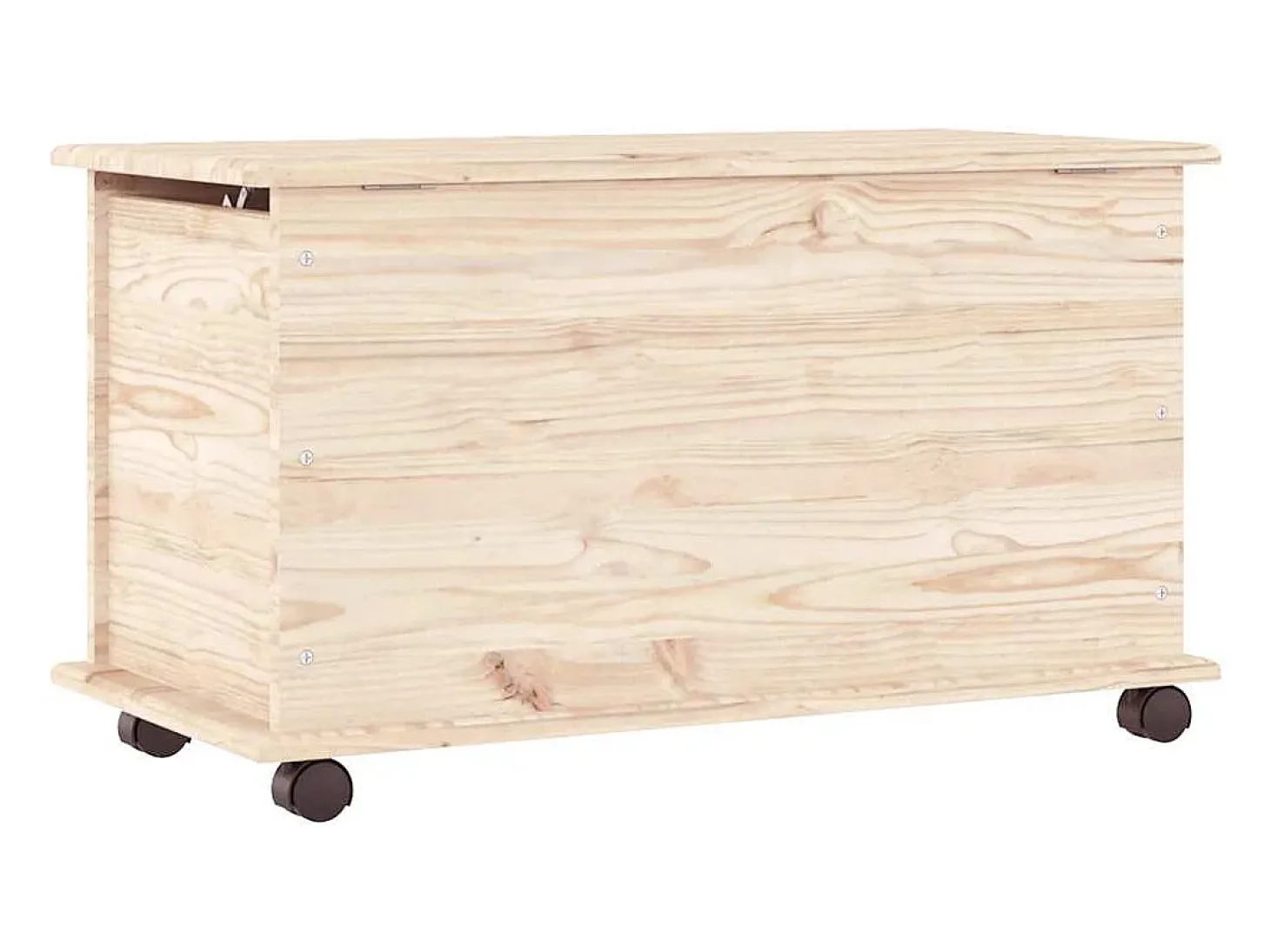 Baúl de almacenaje con ruedas ALTA madera maciza 73x39,5x43 cm