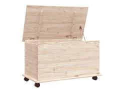 Baúl de almacenaje con ruedas ALTA madera maciza 73x39,5x43 cm