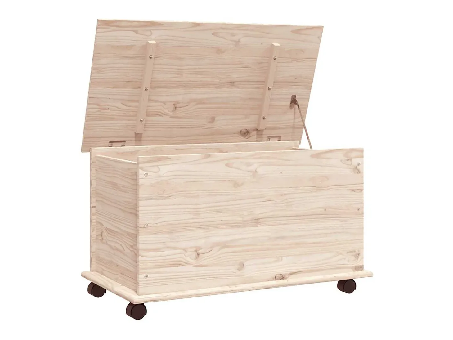 Baúl de almacenaje con ruedas ALTA madera maciza 73x39,5x43 cm